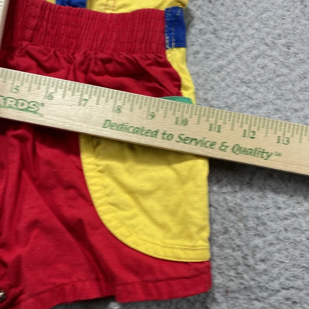 VTG 80s OshKosh B'gosh Bib Overalls Infant Boys 6-9M Multicolor Colorblock USA